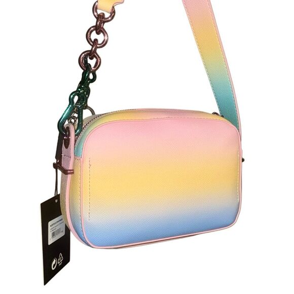 Juicy Couture Rainbow Tie-Dye Jasmine Squared Faux Leather Crossbody Bag & Charm - Picture 8 of 14